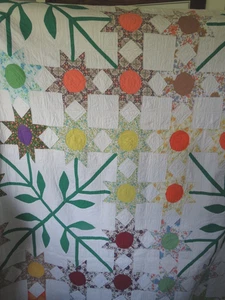 Edredón De Colección Finamente Cosido a Mano Patrón Girasol Granja 73"x90" Grannycore - Imagen 1 de 13