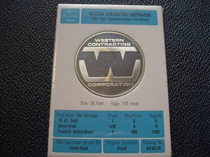 Franklin Mint SILVER-KLAD: 50th Year, Western Contracting Corp. - Mint Sealed! - Picture 1 of 4