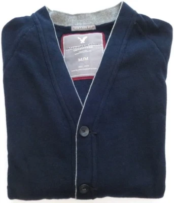 AMERICAN EAGLE кардиган свитер куртка темно-синий хлопок шерсти кнопка мужской новый  - Изображение 1 из 4