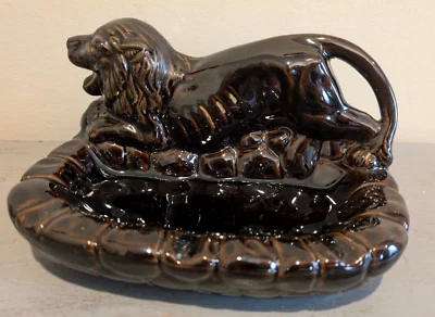 Jabonera marrón esmalte por goteo Red Ware plato de baratija bandeja de cenizas vintage MCM Foto 1 de 4