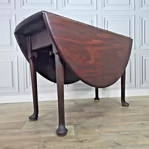 Antique Georgian Drop Leaf Table Dining Supper Table Solid Cuban Mahogany 18th C - Picture 1 of 24