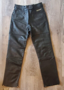 Leather Harley Davidson Womens Size 10 Black Leather Riding Pants 30" Waist