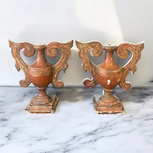 Pair of vintage lacquered wood palm holders » - Picture 1 of 6