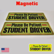 3Pcs Student Driver Reflective Magnetic Decal Sign Car Bumper Sticker