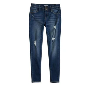 NEW GIRLS MUDD DARK BLUE JEGGINGS DOUBLE FRONT BUTTONS 16 MID RISE SUPER SKINNY - Picture 1 of 1