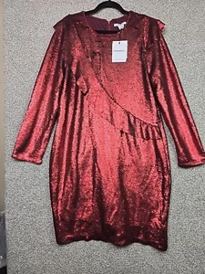 Glamorous Curve Dress Womans 16 NWT Red Sequin Formal Cruise Wedding Dance - Picture 1 of 18