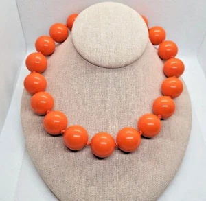 FURLA Orange bead necklace, signed - Picture 1 of 4