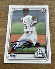 Signed 2020 Bowman Draft Tink Hence In Person Auto GTP St Louis Cardinals *READ*