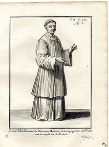 XVIIIe / ANCIEN HABIT DES CHANOINES DE S.VICTOR avec le surplis sur le Rocher - Picture 1 of 1