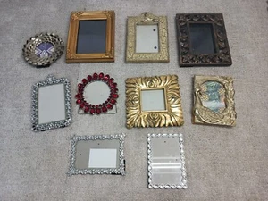 Lot of 10 Fancy Photo Frames Metal Rhinestone Peacock Gold & Silver Tone Jewels - Picture 1 of 15