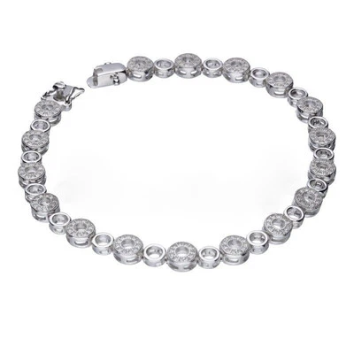 Bracciale Donna Catena con Zirconia 925 Argento Sterling Nessuno Acciaio Inox - Immagine 1 di 3