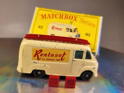 Diecast MATCHBOX 1960's N.62 TV SERVICE VAN good c. with 2 TV SETS/repro box - Immagine 1 di 4