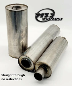 Exhaust Muffler Silencer Free Flowing High Performance Resonator Stainless Steel - Picture 1 of 7