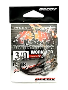 Decoy Worm 130 Makisasu Weighted Hook Side 3/0 Soft Plastic and Worm Hook - Picture 1 of 8