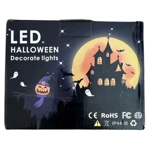 Halloween Gold Pumpkin String Lights Battery Operated (New in Box) - Picture 1 of 6