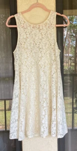 🌻Free People Off White/Ivory Lace Dress Detachable Under Layer X Small - Picture 1 of 5