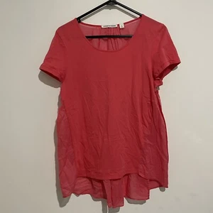 Country Road Womens Orange Coral Cotton Short Sleeve Top Shirt Size M - Picture 1 of 6