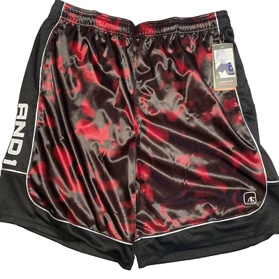 AND1 Mens Basketball Gym Court Workout Shorts Red Black Size L - Image 1 of 4