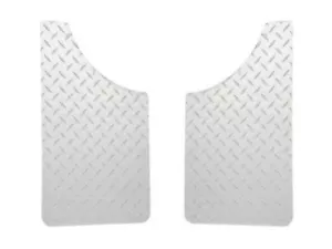 Dee Zee Silver Diamond Plate Mud Flaps for Chevy Dodge Ford GMC RAM Jeep - Picture 1 of 10