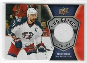 Nick Foligno 16-17 Upper Deck Series One UD Game Jersey Columbus Blue Chaquetas - Imagen 1 de 1