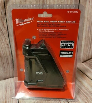 NEW Milwaukee 49-90-2340 M12 HAMMERVAC Dust Box, Filter & Lid. "NEW" & SEALED  - Image 1 of 2