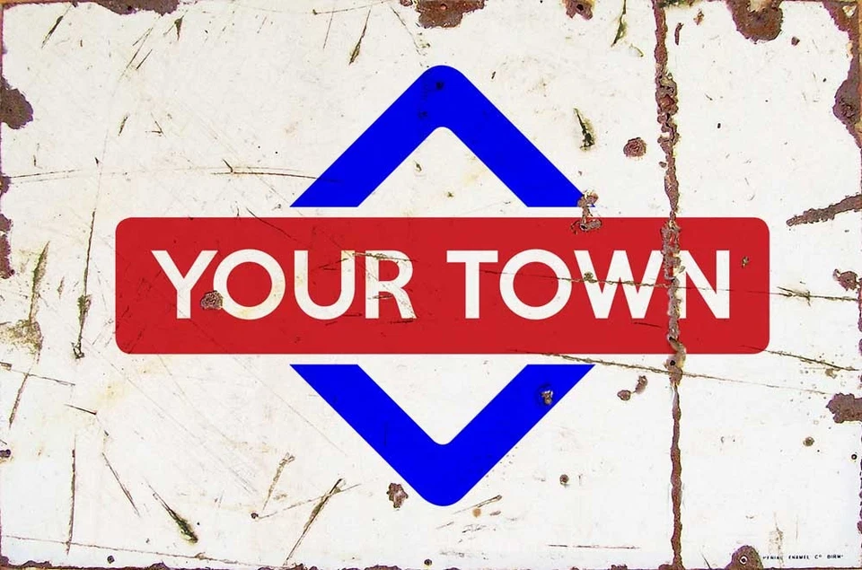 Letrero Cook Aluminio Estación de Tren A4 Envejecido Reto Efecto Vintage Foto 1 de 1