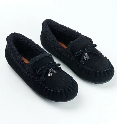 ZAPATILLAS COACH MUJER UK 4 MOCASÍN PIEL DE OVEJA CUERO GAMUZA NEGRO. Foto 1 de 4