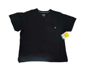 Top W123 para hombre talla XXLR 2XL Wonderwink negro manga corta cuello en V elástico - Imagen 1 de 5