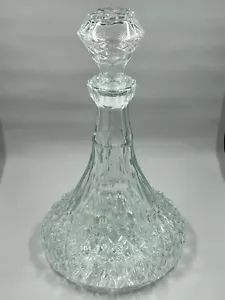 Vintage Schiffskaraffe klassisches Diamantschliffmuster - Bild 1 von 8