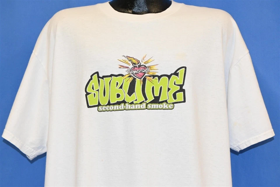 vtg 90s SUBLIME SECOND HAND SMOKE ALBUM CALI SKA PUNK ROCK BAND 1997 t-shirt XL - Image 1 of 4
