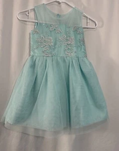 Toddler Elsa Frozen Dress Children’s Place Blue Embroidered Bodice Tulle, Size 5 - Picture 1 of 15