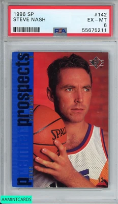 1996 SP STEVE NASH #142 ROOKIE RC PHOENIX SUNS HOF PSA 6 EX-MT - Image 1 of 3