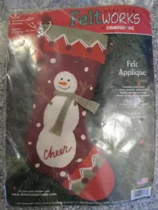 SNOWMAN CHEER Kit de Medias de Navidad DIMENSIONES 2005 8137 Reedición Aplique de fieltro - Imagen 1 de 3