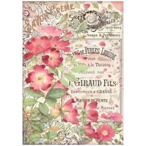 PAPEL ARROZ Stamperia A4 - JABÓN PERFUME ROSA CREMA, Decoupage - Imagen 1 de 1