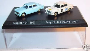 Atlas Duo 2 Metal Uh Peugeot 404 1961 Light Blue Rallye 1967 Ho 1/87 - Picture 1 of 2