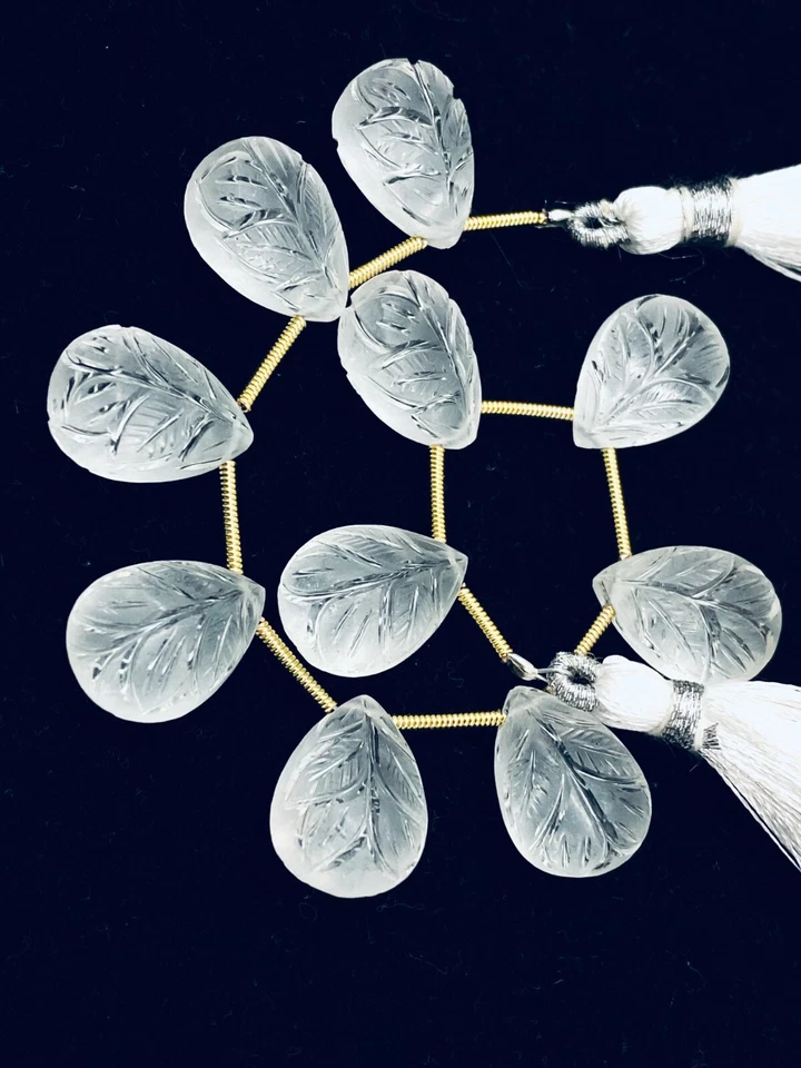 Incredibile cristallo trasparente quarzo smerigliato perle intaglio pietra pr... - Immagine 1 di 3