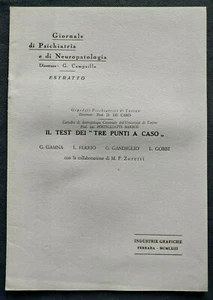 IL TEST DEI TRE PUNTI A CASO Psichiatria e di Neuropatologia Gamna Ferrio Gobbi - Picture 1 of 1