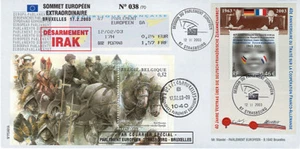 PE461A FDC off. Parlement européen Guerre Irak 02/2003 - Picture 1 of 1