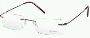 MENS LADIES RIMLESS TITANIUM BROWN OPTICAL EYE GLASSES ULTRA LIGHT FRAME 604 - Picture 1 of 1