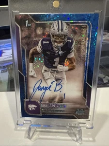 2025 Bowman Chrome U Jayce Brown Blue Mini Diamond ON CARD Auto /150 🔥 K State - Picture 1 of 4
