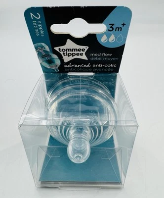 Tommee Tippee Biberón Pezones 2 Piezas Avanzado Anticólicos Bebé 3m+ NUEVO Flujo Med Foto 1 de 4