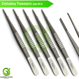 Pinzas de disección DeBakey de 6 pulgadas 3,5 mm punta pinzas veterinarias quirúrgicas 5 piezas - Imagen 1 de 3