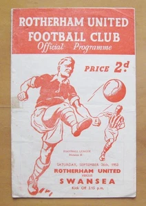 ROTHERHAM UNITED v SWANSEA TOWN 1953/1954 *Programa de fútbol en buen estado* - Imagen 1 de 3