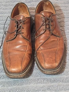 Allen Edmonds Sz 7.5D Shoes Warren Bicycle Toe Blucher Oxford Brown Leather 2292 - Picture 1 of 11