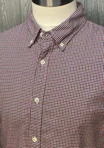 J Press Shirt Men’s Red White Blue Check Button Down Long Sleeve Casual Size XL - Picture 1 of 7