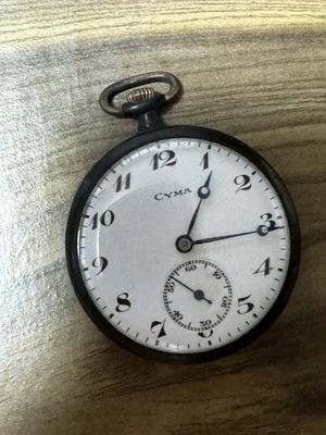 Reloj Bolsillo Cyma. Maneja de reloj con reflejo azul Foto 1 de 4