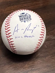 Austin Riley Signed World Series Baseball With Inscription BAS!! - Picture 1 of 2