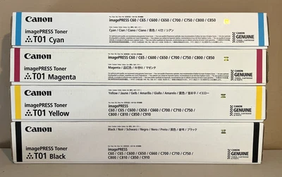 Juego de tóner genuino Canon imagePRESS T01 CMYK nuevas cajas selladas Foto 1 de 4