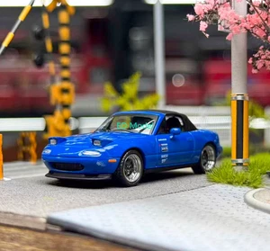 BN MINIGT 1:64 JDM Blue Mazda Miata MX5 Sports Model Diecast Metal Car - Picture 1 of 8