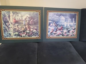 "Spring Cardinals" Signed & Numbered by Bradley Jackson Lot of 2 w/Mats - Picture 1 of 12